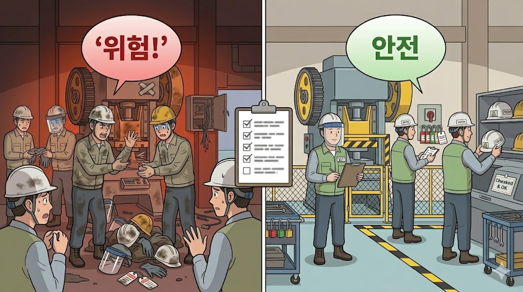 제39조(작업지휘자의 지정): 위험작업마다 작업지휘자를 실권한자로 지정해 작업순서·기계기구 점검·신호방법·출입통제를 하나의 지휘선으로 운영하고, 교대·이탈 시에도 지휘 공백이 없도록 관리해야 현장 혼선과 충돌·끼임 위험을 줄일 수 있습니다.