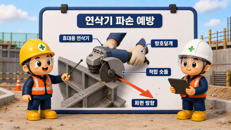 강릉 배수로 연삭기 맞음 사망사고 예방을 위한 방호덮개와 적합 숫돌 교육 이미지