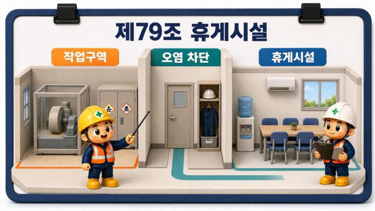 휴게시설을 유해 작업구역과 격벽·문으로 분리한 제79조 설치 원칙