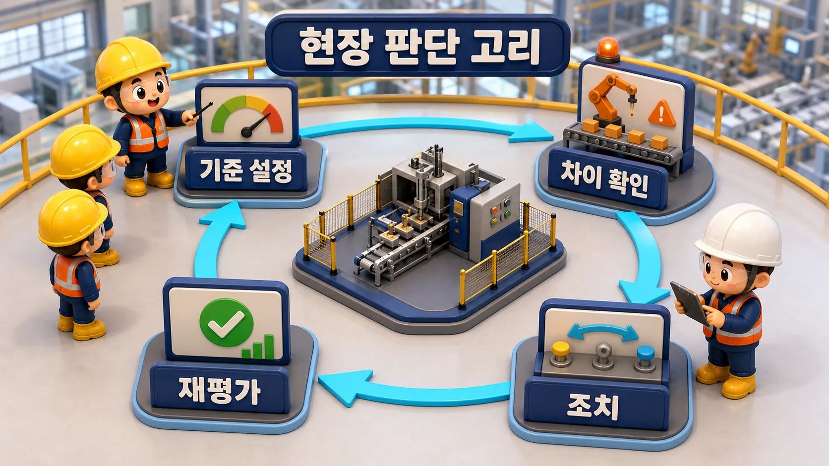 수용 기준 선택 실행 상태 확인 기준 조정으로 이어지는 만족화 의사결정 현장 반복 고리