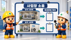 사업장소음의 실내·실외 소음원 위치에 따른 측정방법 확인