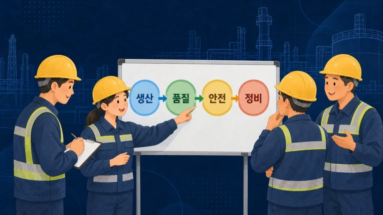 부서 간 목표 충돌을 같은 작업 흐름에서 검토하는 생산 품질 안전 정비 담당자
