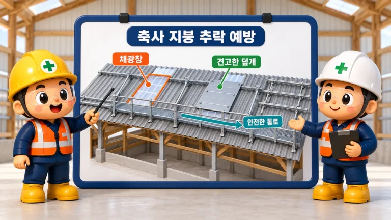 인천 강화 태양광 추락 사망사고 예방 교육: 채광창에는 견고한 덮개를 설치하고 작업자는 안전한 발판으로 이동합니다.