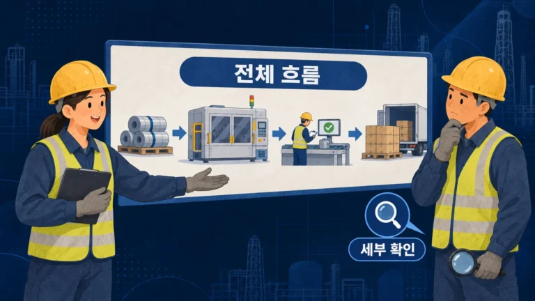 넓게 보는 현장 판단을 위해 전체 작업 흐름과 세부 확인 대상을 함께 보는 관리자