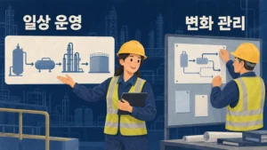 운영과 변화관리에서 일상 운영과 변화 관리의 판단을 구분하는 현장 관리자