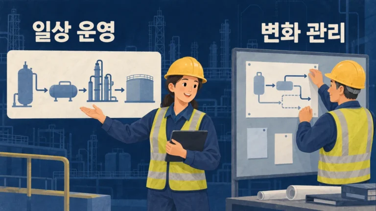 운영과 변화관리에서 일상 운영과 변화 관리의 판단을 구분하는 현장 관리자