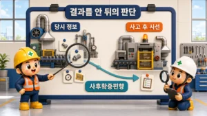 사후확증편향을 피하며 사고 당시의 정보와 업무 조건을 복원하는 조사팀