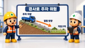 울산 예초작업 깔림 사망사고 예방을 위한 경사로 주차차량 이동 위험 교육 그림