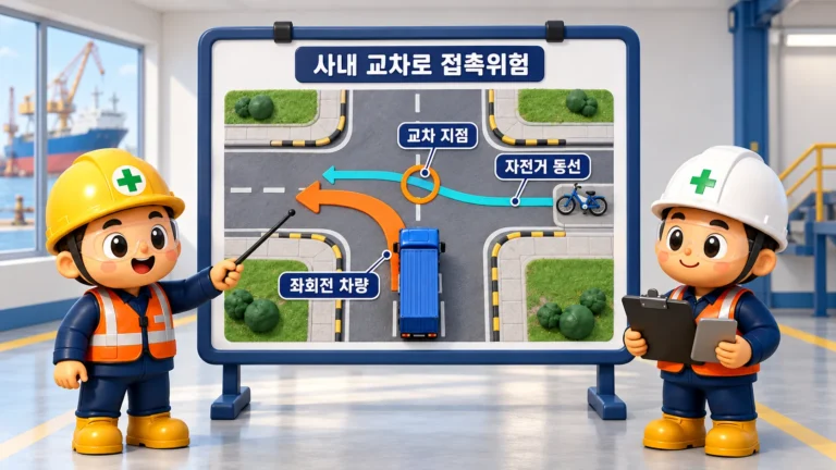 거제 조선소 부딪힘 사망사고 예방을 위한 자전거와 좌회전 차량의 교차로 동선 분리