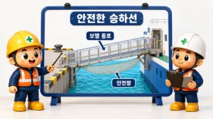 안전한 승하선을 위한 보행 통로와 갱웨이 하부 안전망 교육 모형